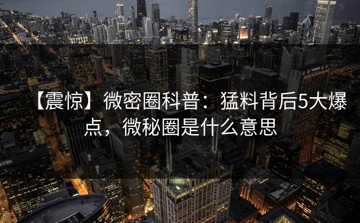【震惊】微密圈科普:猛料背后5大爆点,微秘圈是什么意思-第1张图片-麻豆传媒知识中心 【震惊】微密圈科普:猛料背后5大爆点,微秘圈是什么意思-第1张图片-麻豆传媒知识中心